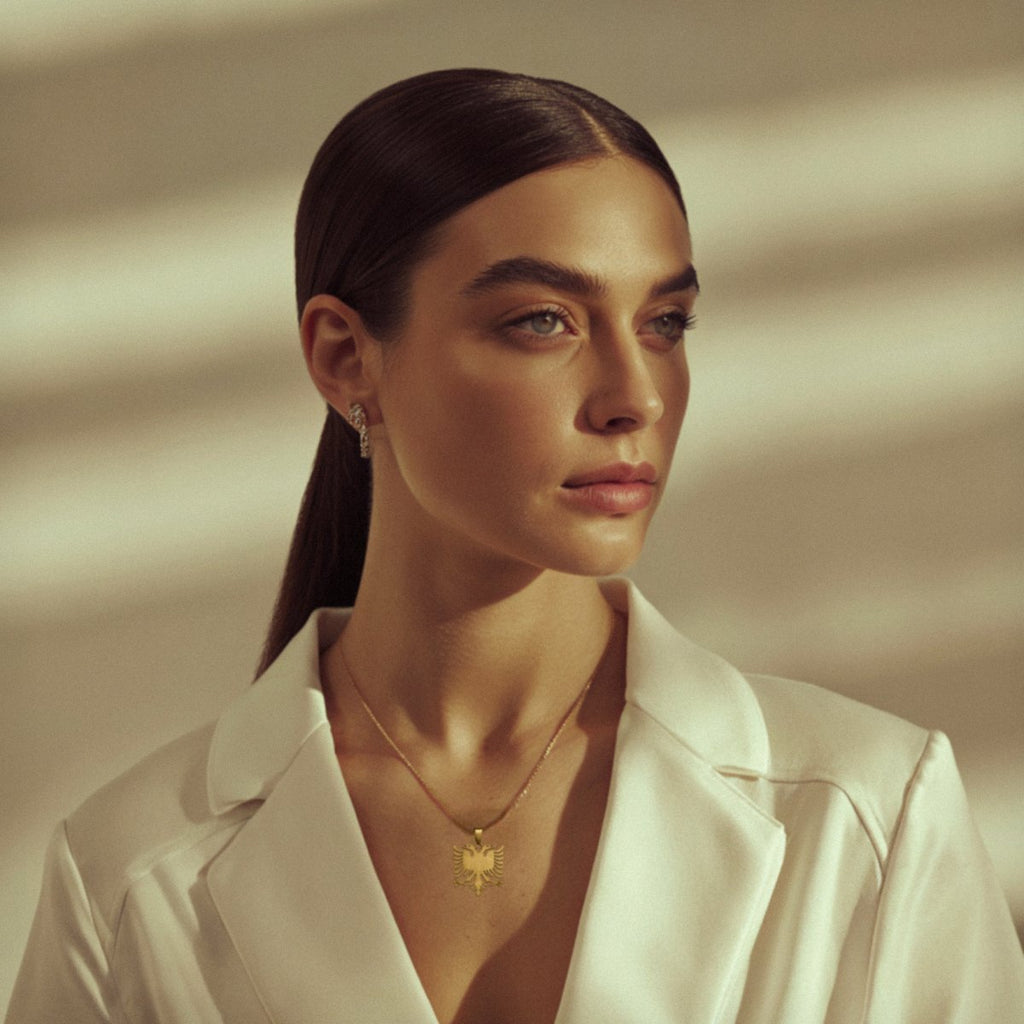 Albanien Edelstahl Halskette - KosMode